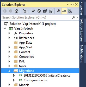 Migration Folder in Solution Explorer